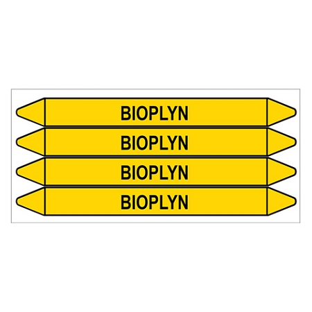 Značení potrubí, bioplyn,4 ks, 250 × 26 mm